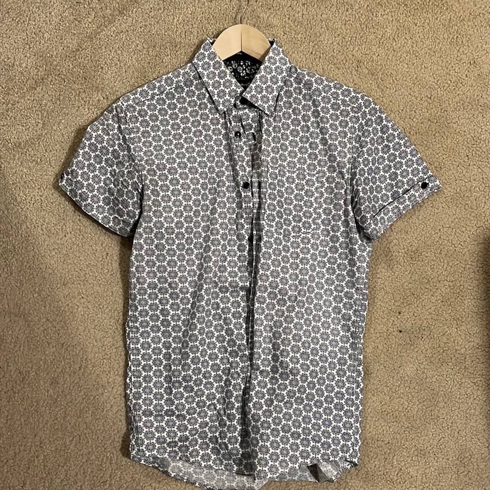 Short Sleeve Patterned Button down